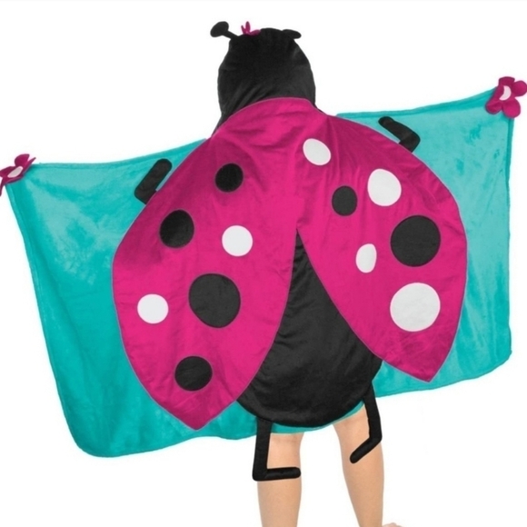 Ladybug Hooded Throw Blanket 27" X 52" - Picture 2 of 5